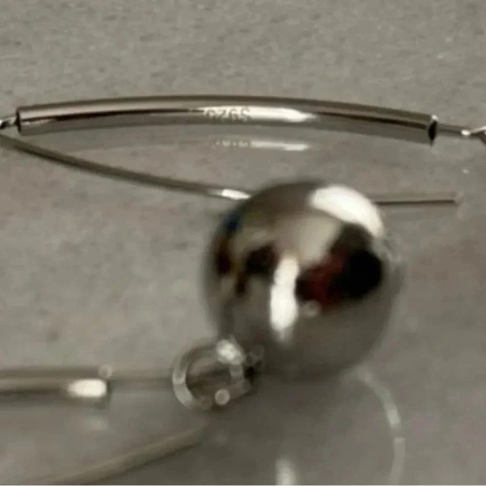 COPY - Sterling Silver Hook Dangle Ball Hoop Earrings
Brand New - Picture 2 of 4